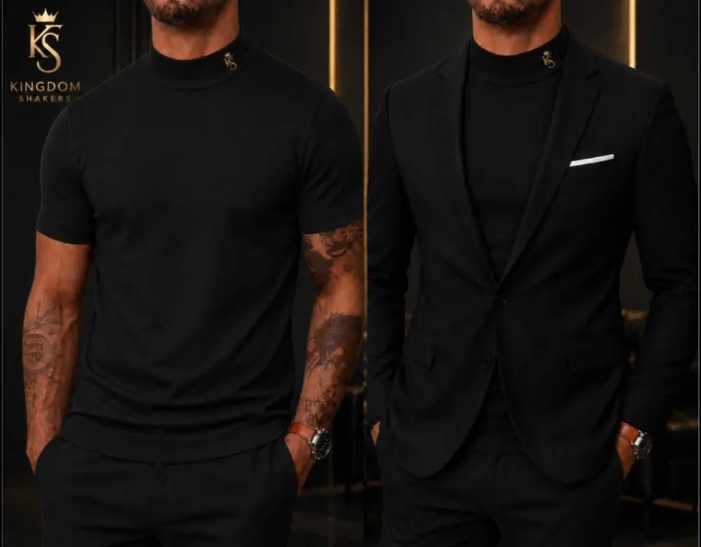 Kingdom Collection · Executive Mock Neck (Hombre) · Negro