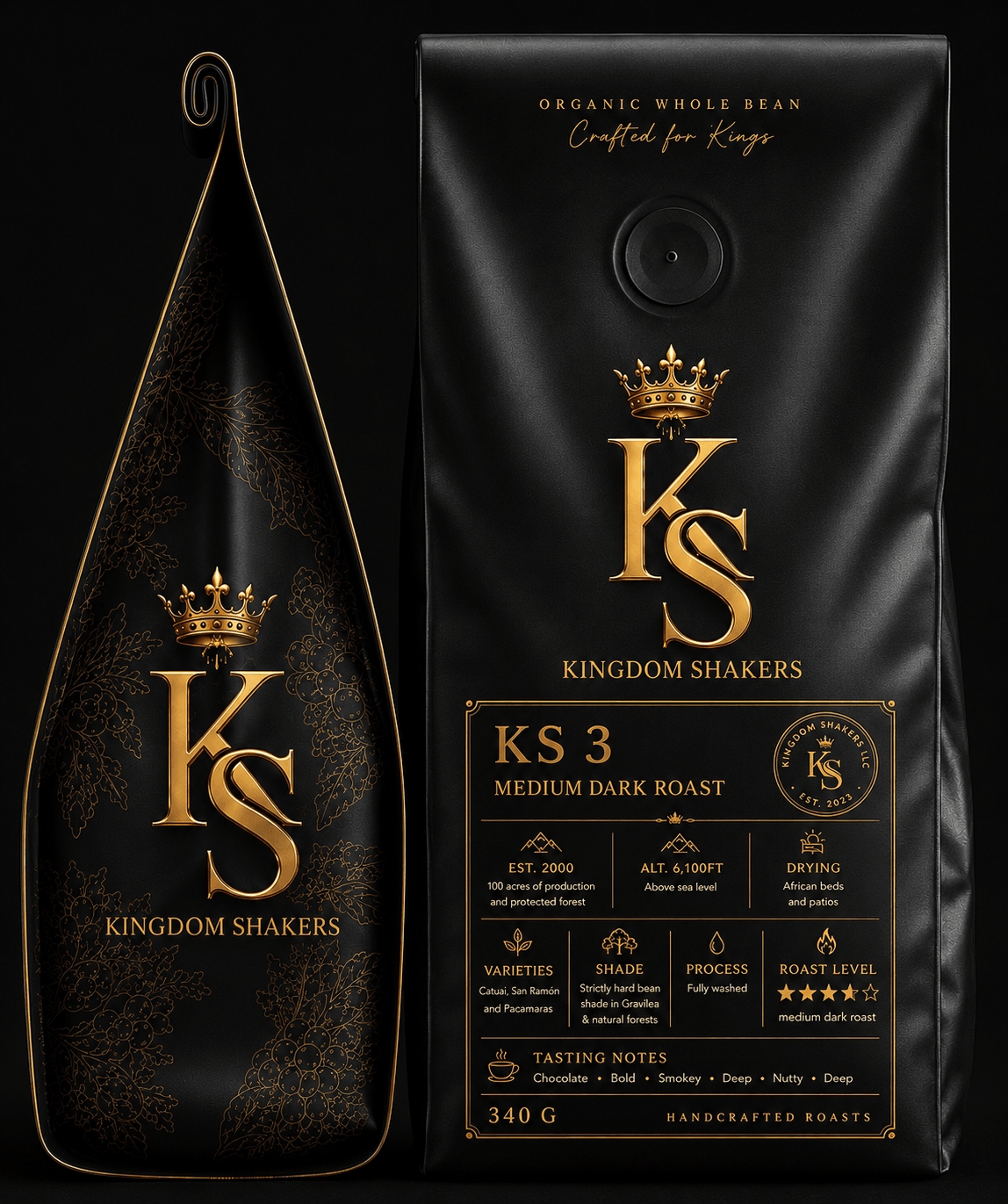 Kingdom Shakers Coffee KS3 Medium Dark Roast — Whole Bean 340 g